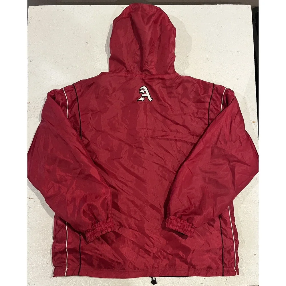 Vintage Arkansas Razorbacks Reversible Jacket Embroidered Mens‎ 2XL Fleece Red